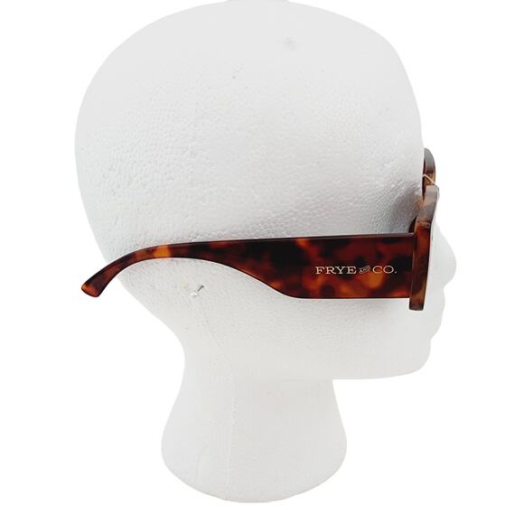Frye Brown Tortoise Shell Print Brown Retro Rounded Rectangle Sunglasses 100% UV - Picture 7 of 8